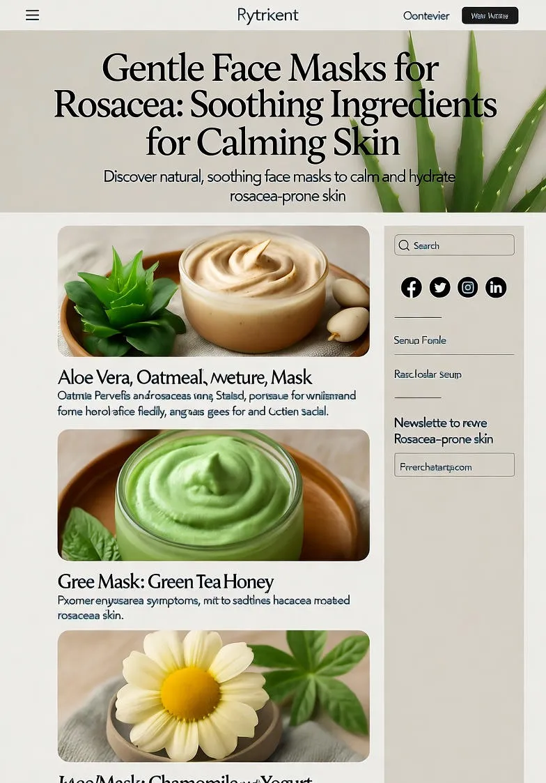 Gentle Face Masks for Rosacea Treatment: Natural Ways to Calm Redness