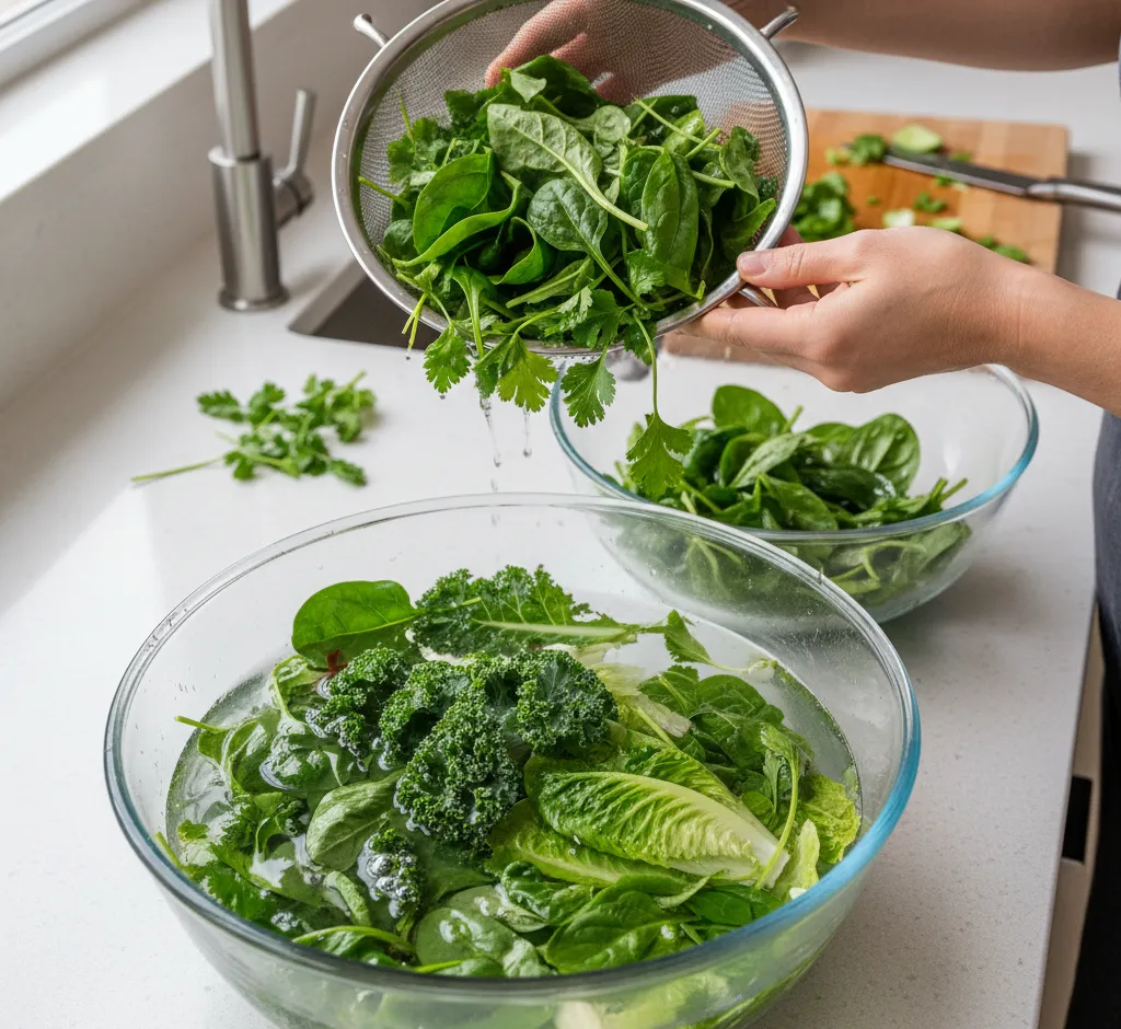 The Ultimate Guide to Soaking and Rinsing Leafy Vegetables: Hygiene, Freshness, and Safety